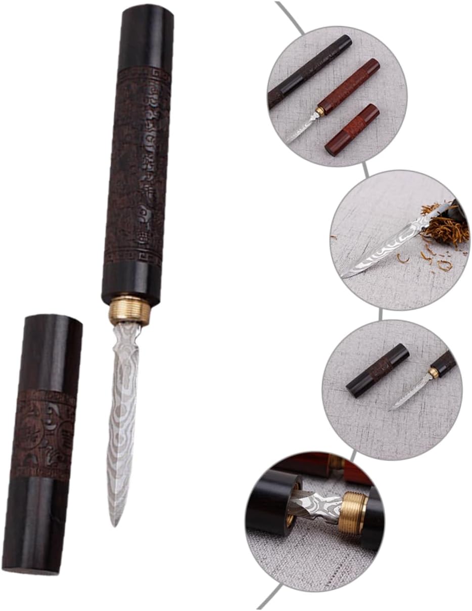 DECHOUS 2 Pcs Tea Needle Chinese Tea Ceremony Accessories Puerh Wood Ice Pick for Kitchen Ice Pick with Cover Tea Tools Tea Tool Metal Stainless Steel Tea Cake