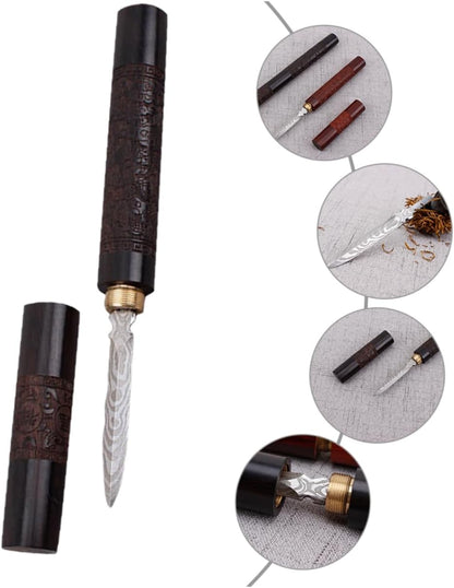 DECHOUS 2 Pcs Tea Needle Chinese Tea Ceremony Accessories Puerh Wood Ice Pick for Kitchen Ice Pick with Cover Tea Tools Tea Tool Metal Stainless Steel Tea Cake