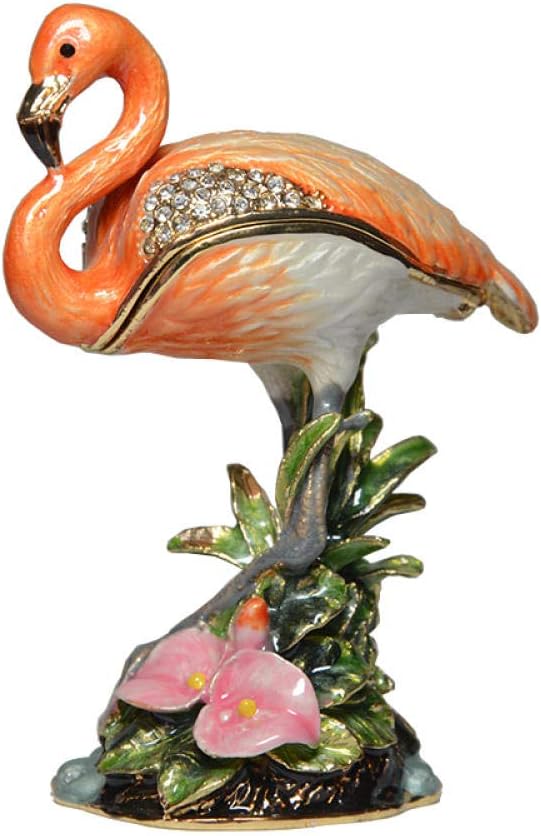 Statues for Home Decor Sculptures Statues Statue Jeweled Trinket Box Rhinestone Metal Jewelry Case Metal Jewelry Box Container Birthday/Collectible Gift Bird Figurine