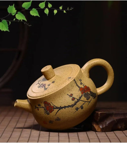 280ml Purple Clay Tea Pot Handpainted Plum Blossom Beauty Teapot Zisha Tea Set