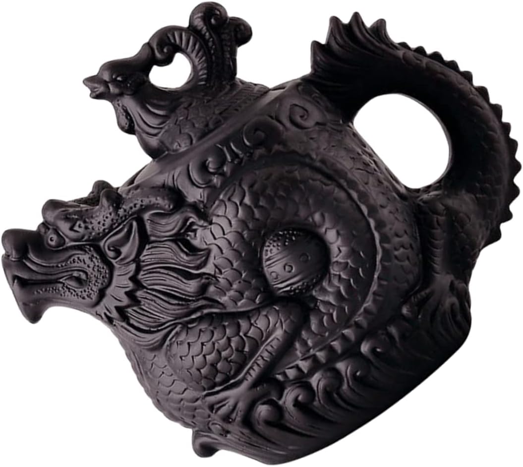 Ciieeo Dragon Phoenix Purple Clay Teapot Cast Iron Teapot Frog Teapot Traditional Dragon Teapot Ceramic Zisha Teapot Chinese Teapot Tea Pot for Loose Tea Travel Chinese Style Open The Pot