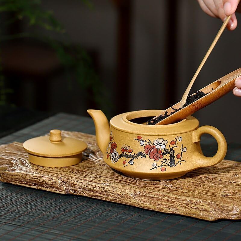 240ml Zisha Teapot Plum Blossom Teapot Chinese Tea Ceremony Pu'er Tea Tea Set Pot Drinking Crafts