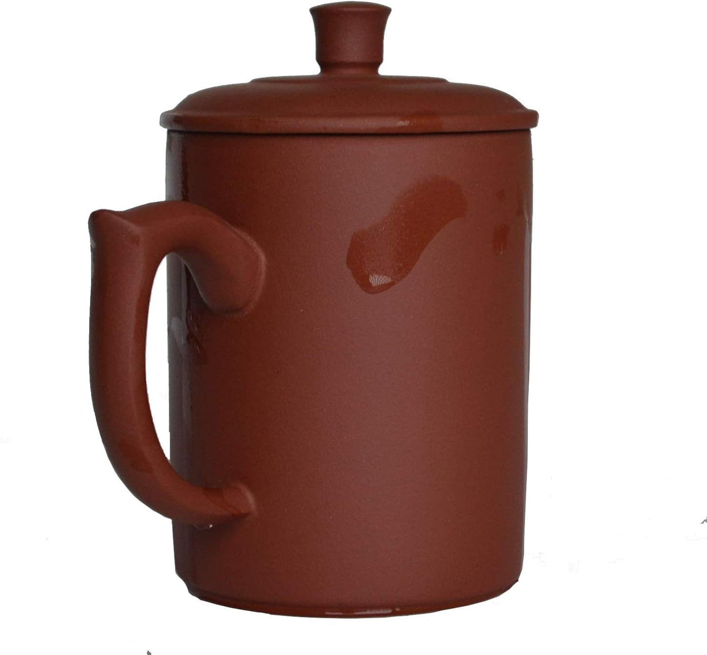Liang baobao Purple Sand Clay Tea Cup 500ml Chinese Zisha Teacups Handle Lip Mugs (Red)
