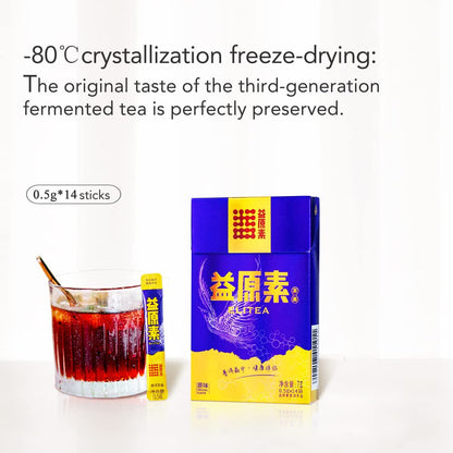 TAETEA Instant Puerh Tea Powder, Pu'er Tea Crystals, 14 Sticks 14g, Sugar Free, Zero Fat, Low Carb, Low Calorie Powdered Puer Tea for Hot & Cold Beverages