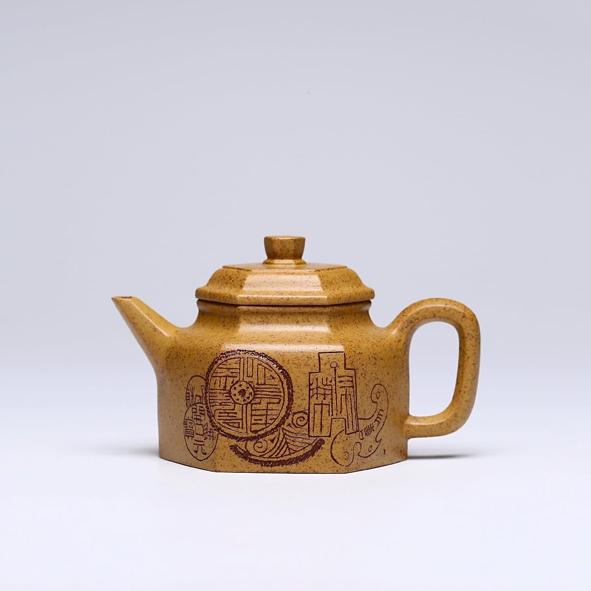 SILINE Large Yixing Clay Teapot 16.9 Oz/500ml,Chinese Officially Certified Professor Master Handmade Zisha Tea Pot Collection (ZhuanFang,Green Clay)