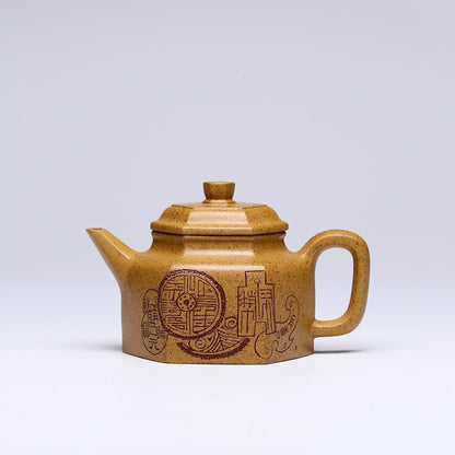 SILINE Large Yixing Clay Teapot 16.9 Oz/500ml,Chinese Officially Certified Professor Master Handmade Zisha Tea Pot Collection (ZhuanFang,Green Clay)