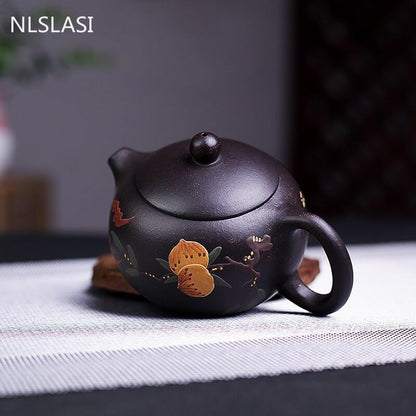 190ml Xishi Zisha teapot handmade gold black sand teapot authentic kettle tea ceremony supplies