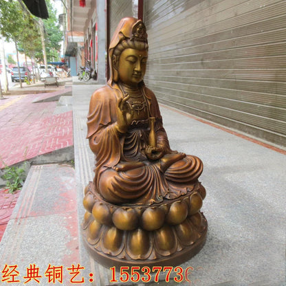 63CM large huge - Temple company hall saloon home efficacious Protection-Guanyin Buddha Avalokitesvara Lotus Buddha brass statue