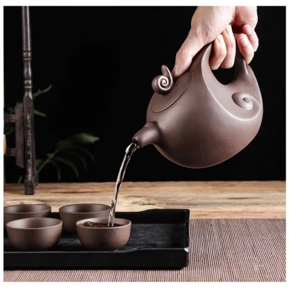 650ML Large Capacity Household Handmade Purple Sand Teapot Chinese Teaware  Zisha Zhu Clay Ball Filter Bubble Teapot Moon Pot
