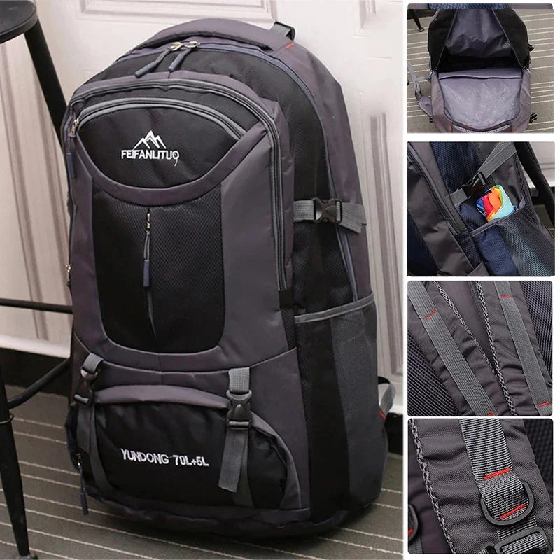 65L 75L Men's Outdoor Climbing Travel Rucksack Sports Camping Hiking Backpack School Bag Pack For Male Female Women