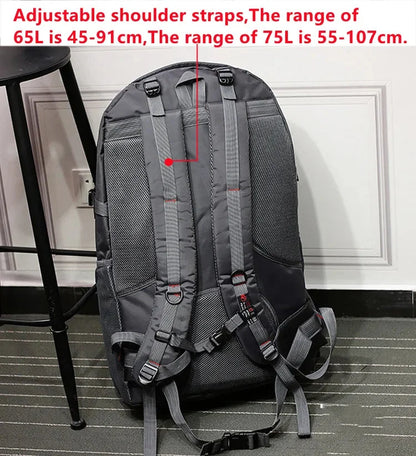 65L 75L Men's Outdoor Climbing Travel Rucksack Sports Camping Hiking Backpack School Bag Pack For Male Female Women