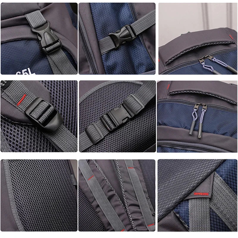 65L 75L Men's Outdoor Climbing Travel Rucksack Sports Camping Hiking Backpack School Bag Pack For Male Female Women