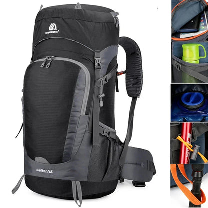 65L Unisex Waterproof Outdoor Climbing Camping Backpack Trekking Rucksack Travel Sports Bag Pack For Male Female