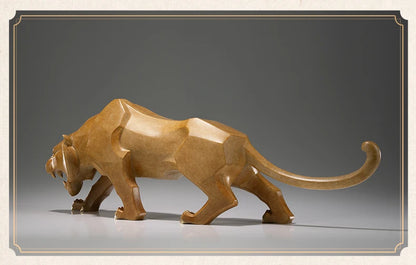 66cm large Limited Edition NEW Original lucky flash Jaguar tiger bronze Sculpture home office business animal TOP Ornament