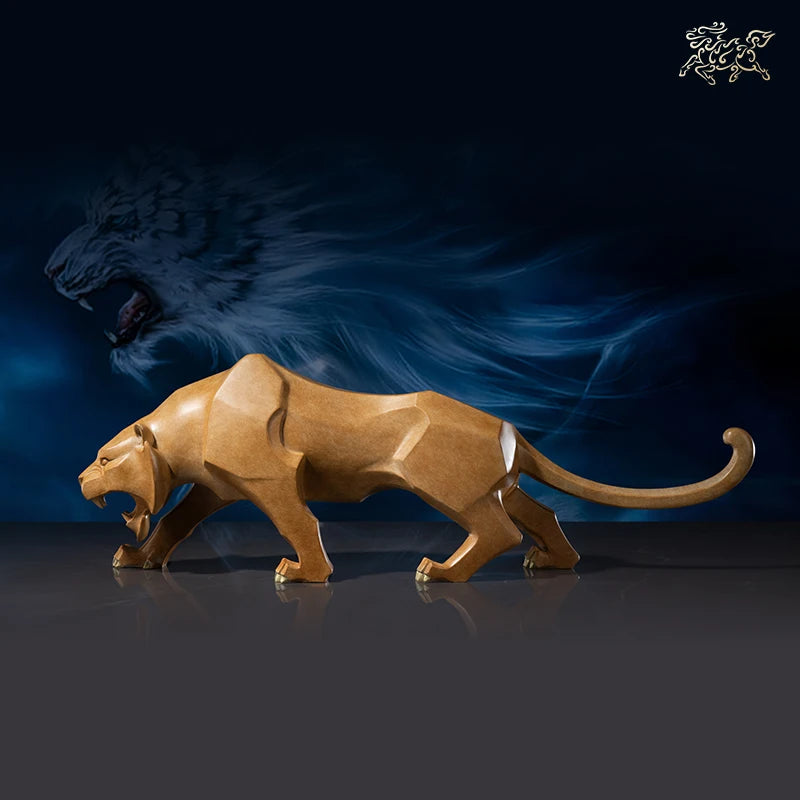 66cm large Limited Edition NEW Original lucky flash Jaguar tiger bronze Sculpture home office business animal TOP Ornament