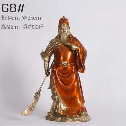 68CM huge 2023 HOME Company TOP decoration Recruit money wealth Dispel bad luck COPPER GUAN GONG God of fortune statue