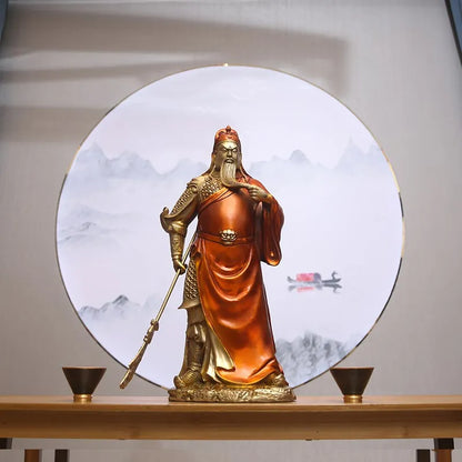 68CM huge 2023 HOME Company TOP decoration Recruit money wealth Dispel bad luck COPPER GUAN GONG God of fortune statue