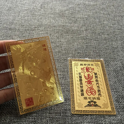 6P Geomantic omen Money Drawing bring wealth good luck Exorcise evil spirit FENG SHUI Golden Card Amulet symbol talisman