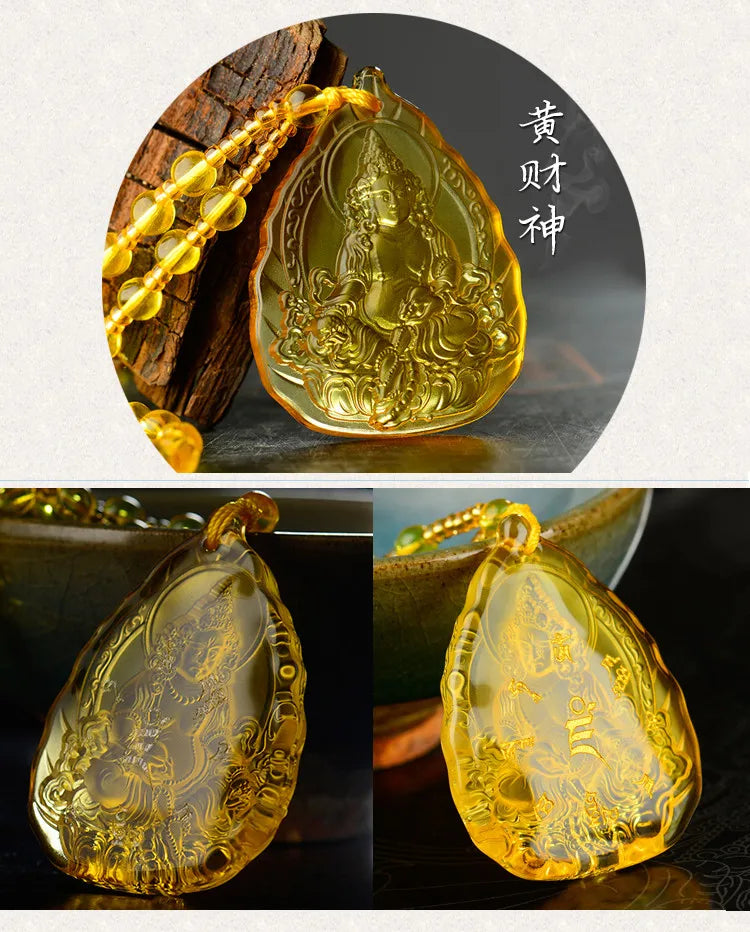 6PCS #GOOD -Buddhist pocket travel efficacious Mascot# Tibet, Green Tara the Medicine Shakyamuni Buddha Crystal Pendant Amulets