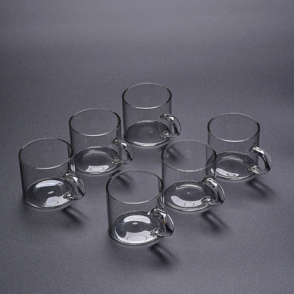 6Pcs/Box 100ML Household Thicken Glass Teacup Heat Resistant High Temperature Explosion Proof Coffee Milk Rose Flower Tea Cups