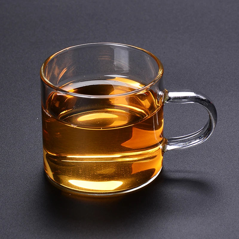 6Pcs/Box 100ML Household Thicken Glass Teacup Heat Resistant High Temperature Explosion Proof Coffee Milk Rose Flower Tea Cups