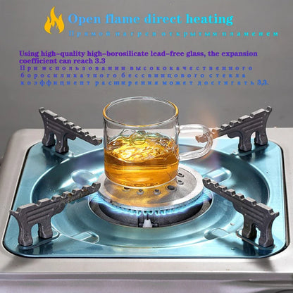 6Pcs/Box 100ML Household Thicken Glass Teacup Heat Resistant High Temperature Explosion Proof Coffee Milk Rose Flower Tea Cups