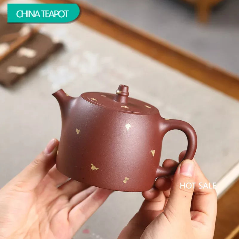 230ml Chinese Yixing Purple Clay Teapots Household Beauty Kettle Famous Artists Handmade Tea Pot Raw Ore Zisha Tea Set Gifts