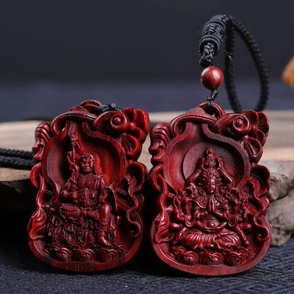 6cm Lobular Rosewood Figure Statue Buddha Pendant Car Hanging Office Decoration Wood Statue Collection