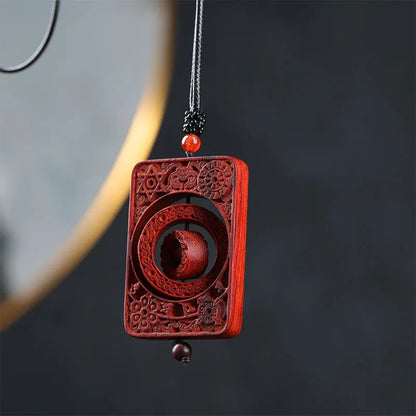 6cm Lobular Rosewood Lucky deduction Wooden sign Pendant Office Decoration Car Hanging Home Décor Mascot Collection