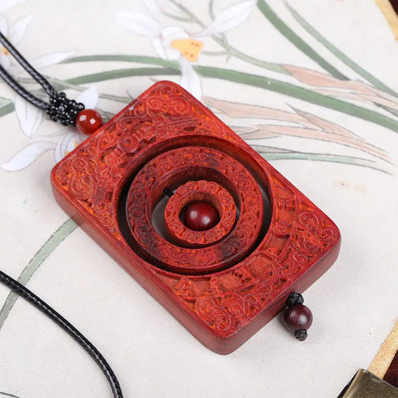 6cm Lobular Rosewood Lucky deduction Wooden sign Pendant Office Decoration Car Hanging Home Décor Mascot Collection