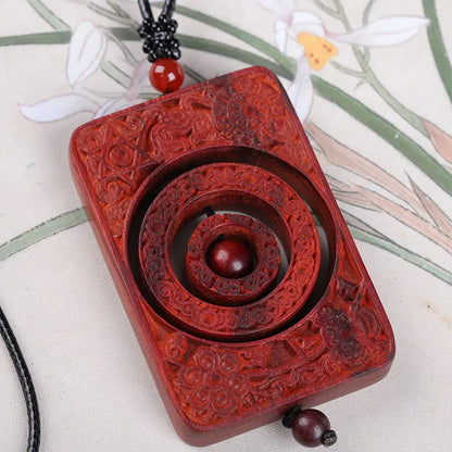 6cm Lobular Rosewood Lucky deduction Wooden sign Pendant Office Decoration Car Hanging Home Décor Mascot Collection