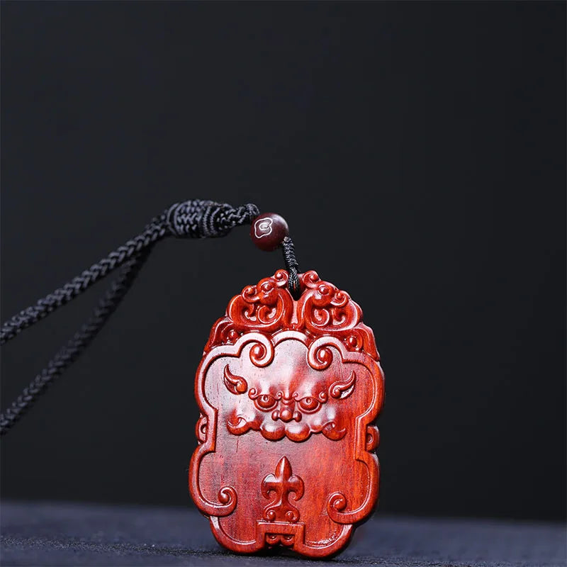6cm Lobular Rosewood Traditional Chinese Ruyi Wooden sign Mascot Pendant Car Hanging Wall Decoration Home Décor