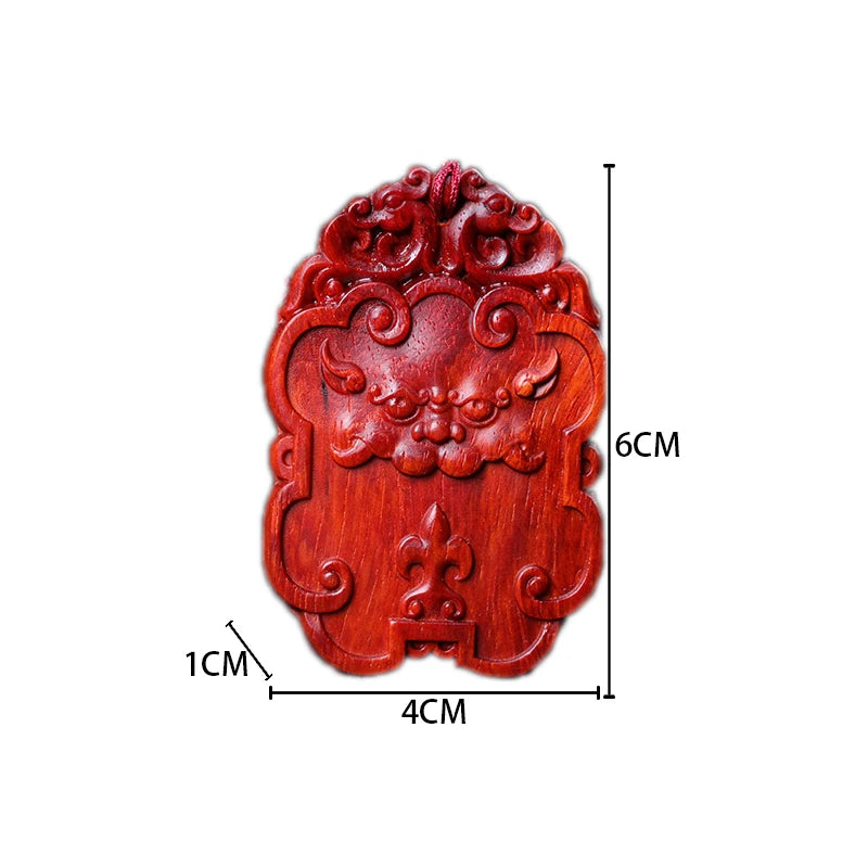 6cm Lobular Rosewood Traditional Chinese Ruyi Wooden sign Mascot Pendant Car Hanging Wall Decoration Home Décor