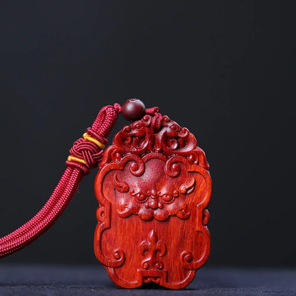 6cm Lobular Rosewood Traditional Chinese Ruyi Wooden sign Mascot Pendant Car Hanging Wall Decoration Home Décor