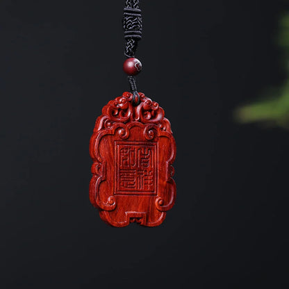 6cm Lobular Rosewood Traditional Chinese Ruyi Wooden sign Mascot Pendant Car Hanging Wall Decoration Home Décor