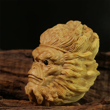 6cm Sun Wukong Statue Boxwood Feng Shui Solid Wood Pendant Solid Wood Car Hanging Crafts Figure Monkey King Home Decor