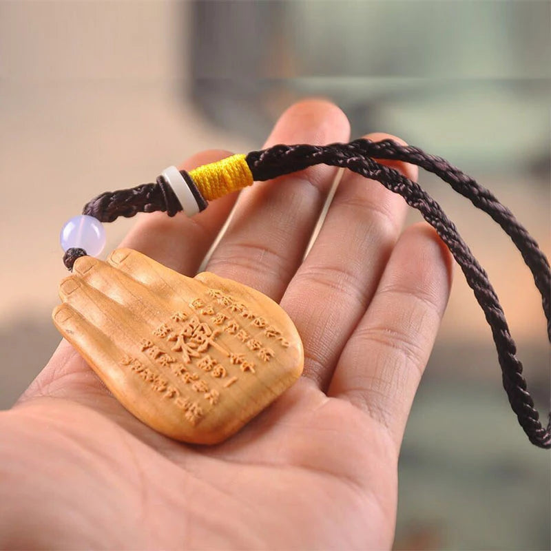 6cm The Eight Guardian God Buddha Statue Car Key Chain Pendant Home Decor Thuja Wood Key Chain Hanging Decoration