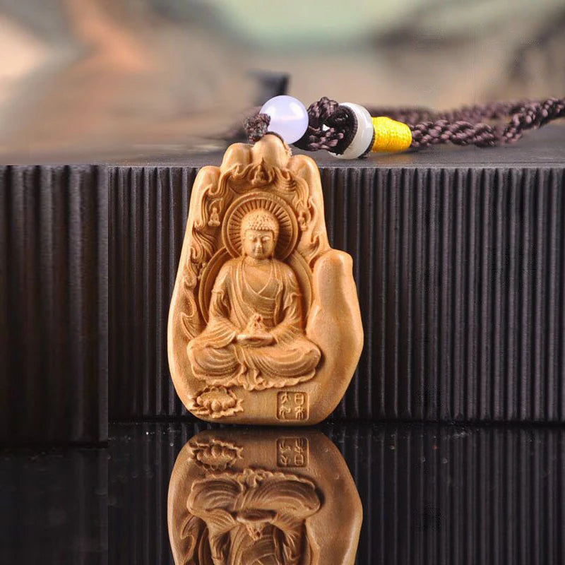 6cm The Eight Guardian God Buddha Statue Car Key Chain Pendant Home Decor Thuja Wood Key Chain Hanging Decoration