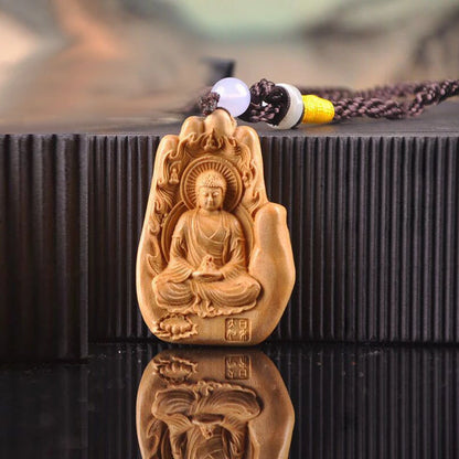 6cm The Eight Guardian God Buddha Statue Car Key Chain Pendant Home Decor Thuja Wood Key Chain Hanging Decoration