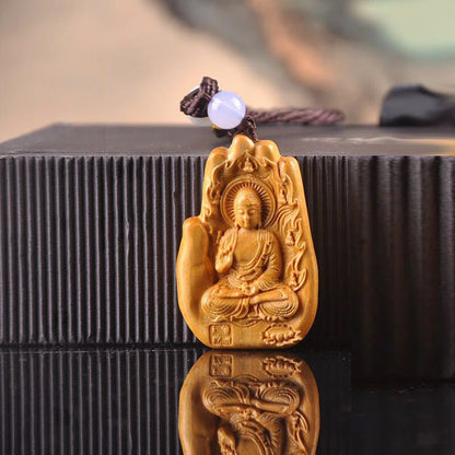 6cm The Eight Guardian God Buddha Statue Car Key Chain Pendant Home Decor Thuja Wood Key Chain Hanging Decoration