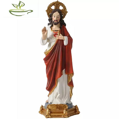 Jesus Figurine Decor Statue Gift Religious Inspirational Figurines Satan Sculpture Christ Sacred Figure Heart Home Catholic