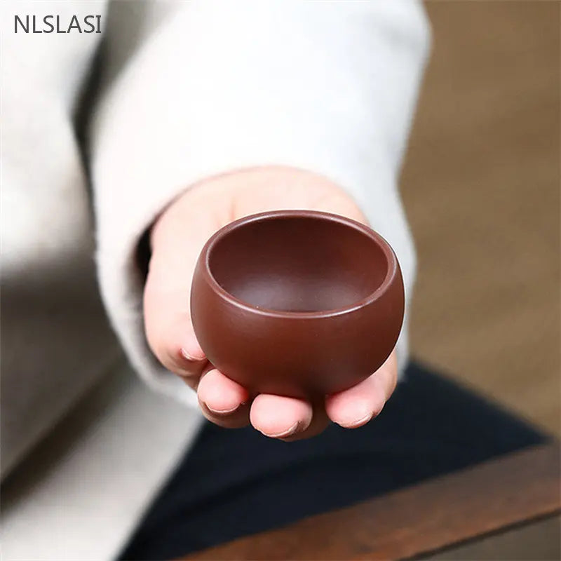 6pcs Chinese Yixing Purple Clay Teacup Travel Meditation Cup Authentic Zisha Tea Bowl Master Cups Handmade Tea Set 40ml