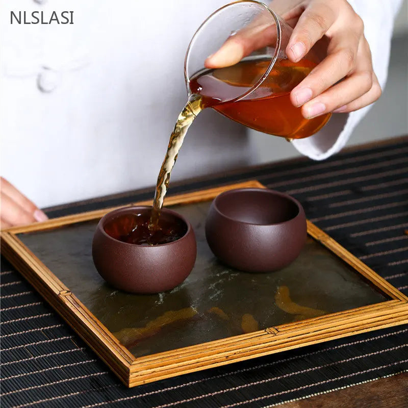 6pcs Chinese Yixing Purple Clay Teacup Travel Meditation Cup Authentic Zisha Tea Bowl Master Cups Handmade Tea Set 40ml