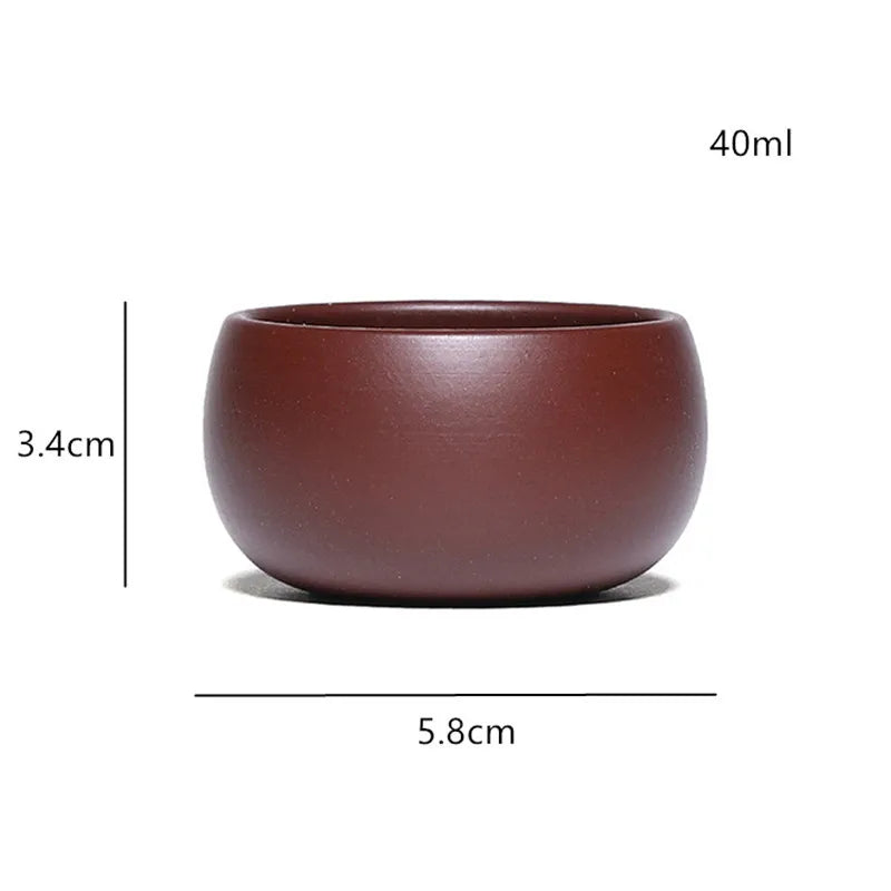 6pcs Chinese Yixing Purple Clay Teacup Travel Meditation Cup Authentic Zisha Tea Bowl Master Cups Handmade Tea Set 40ml