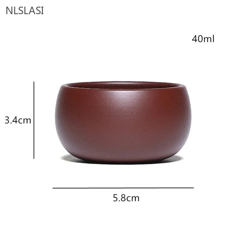 6pcs Chinese Yixing Purple Clay Teacup Travel Meditation Cup Authentic Zisha Tea Bowl Master Cups Handmade Tea Set 40ml