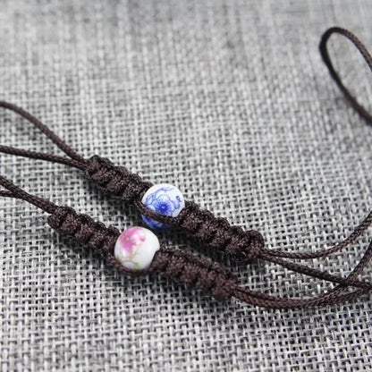 6pcs Handmade rope for tea pot rope with bead for KungFu tea set china blue-and-white porcelain bead pot rope tea set pot string