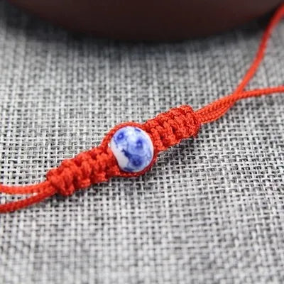 6pcs Handmade rope for tea pot rope with bead for KungFu tea set china blue-and-white porcelain bead pot rope tea set pot string