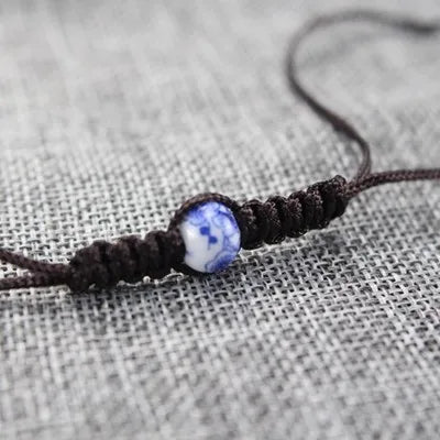 6pcs Handmade rope for tea pot rope with bead for KungFu tea set china blue-and-white porcelain bead pot rope tea set pot string