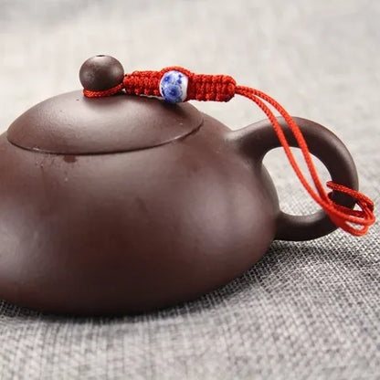 6pcs Handmade rope for tea pot rope with bead for KungFu tea set china blue-and-white porcelain bead pot rope tea set pot string