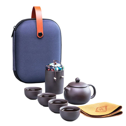 6pcs Tea Sets gaiwan Exquisite Purple sand tea set Include 4 cups 1 tea pot, Kung Fu Tea Cup Unique tea ceremony Travel Portable